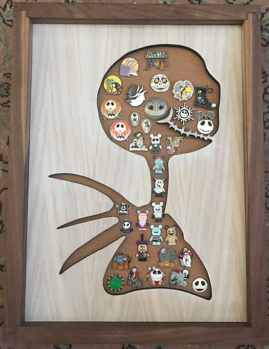 Nightmare  Before Christmas Jack Skellington Inspired Handmade Disney Pin Board | Wooden Pin Display | Disney Pin Collector Board
