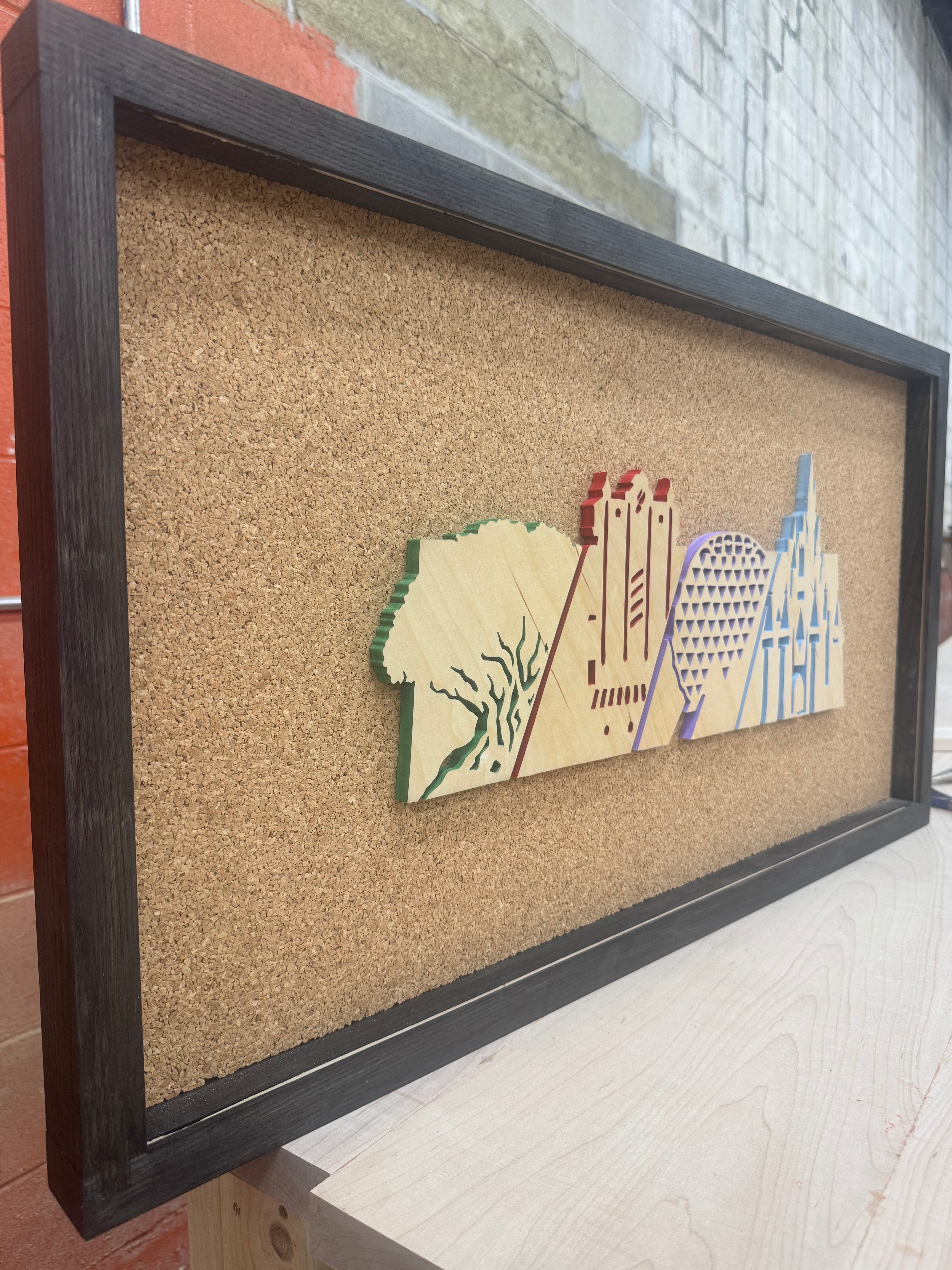 Disney Park Icons Inspired Handmade Pin Board | Castle, EPCOT, Tree of Life Display | Disney Pin Board | EverAfterPinBoards